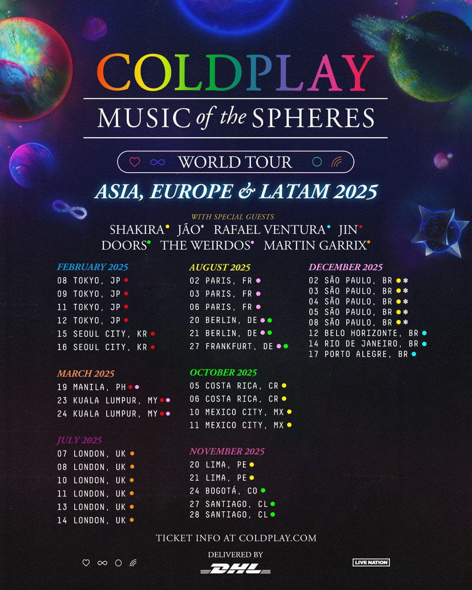 Coldplay Seoul 2025 Concert Poster